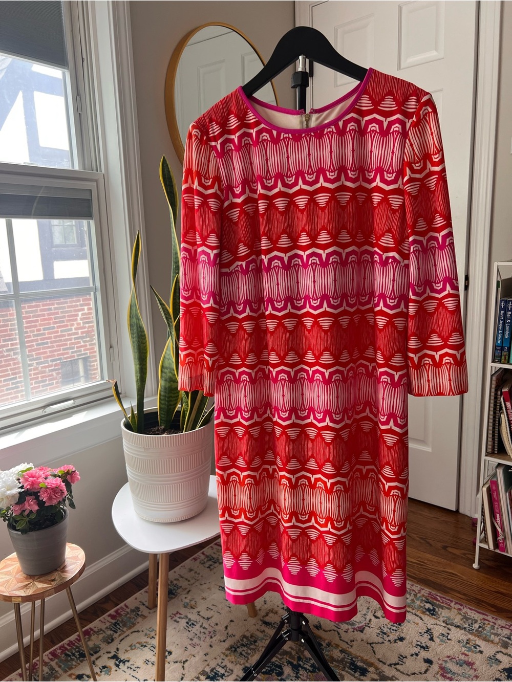 Eliza J Vibrant Pink & Red Patterned Bodycon Dress